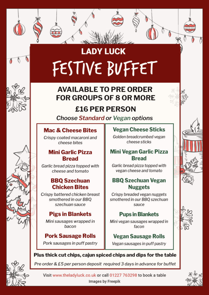 Festive buffet menu